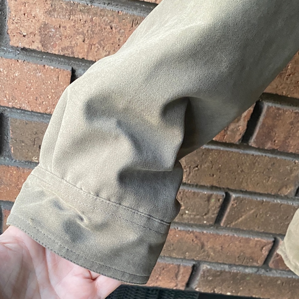 Montage Mens XL Taupe Fleece Lined Shirt Jacket Button Up Shacket - Picture 6 of 13